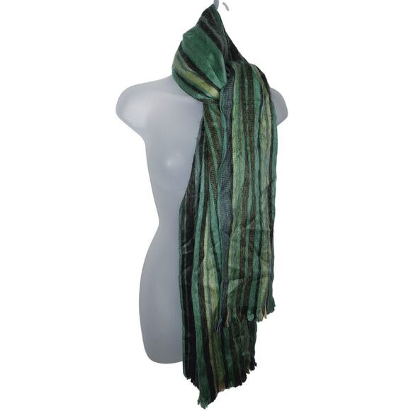 Shupaca Alpaca Striped Scarf Wrap Wide Fringe 11.75" x 76" Ecuador Fuzzy Soft - Picture 1 of 12